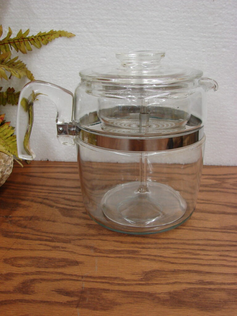 Vintage PYREX 7759 Flameware Glass Coffee Percolator Pot 9 Cup Moose