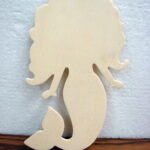 Wood Mermaid Shape Large Nautical Craft Beach Ocean Coastal Theme - Image 2