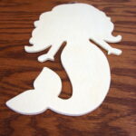 Wood Mermaid Shape Large Nautical Craft Beach Ocean Coastal Theme