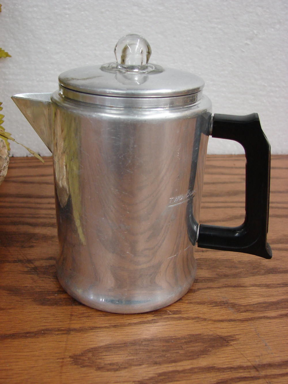 Vintage Metal Percolator Cowboy Coffee Pot 