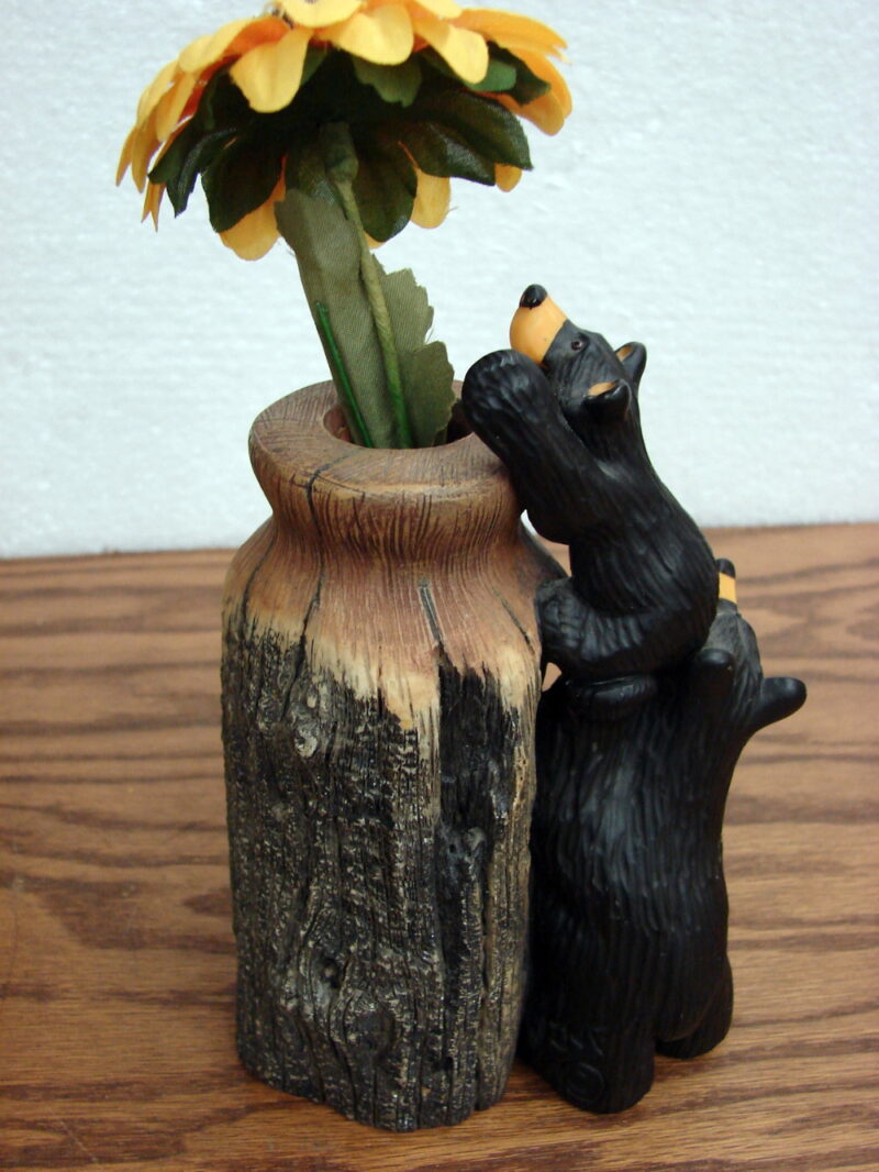 Big Sky Carvers Bearfoots Bears Jeff Fleming Best Buds Bear Vase Retired, Moose-R-Us.Com Log Cabin Decor