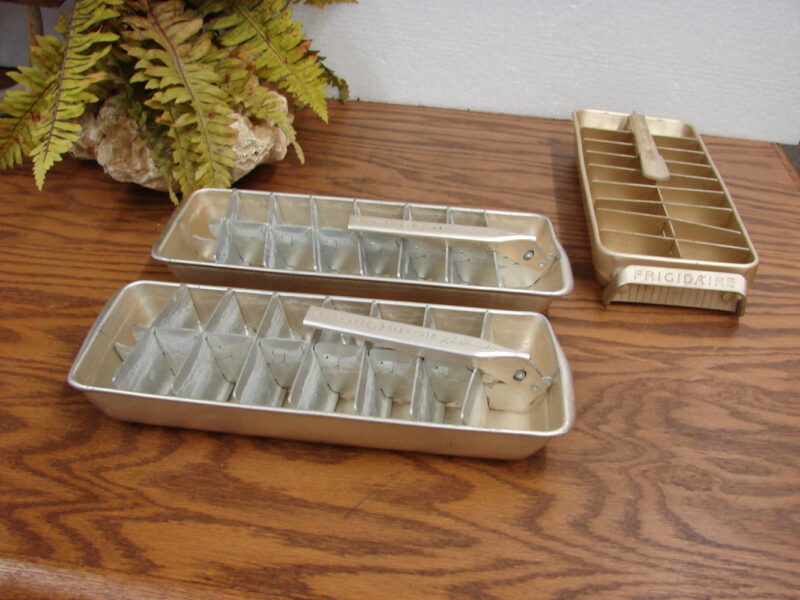 Assortment Vintage Frigidaire Quickube GE Ice Cube Tray Aluminum, Moose-R-Us.Com Log Cabin Decor