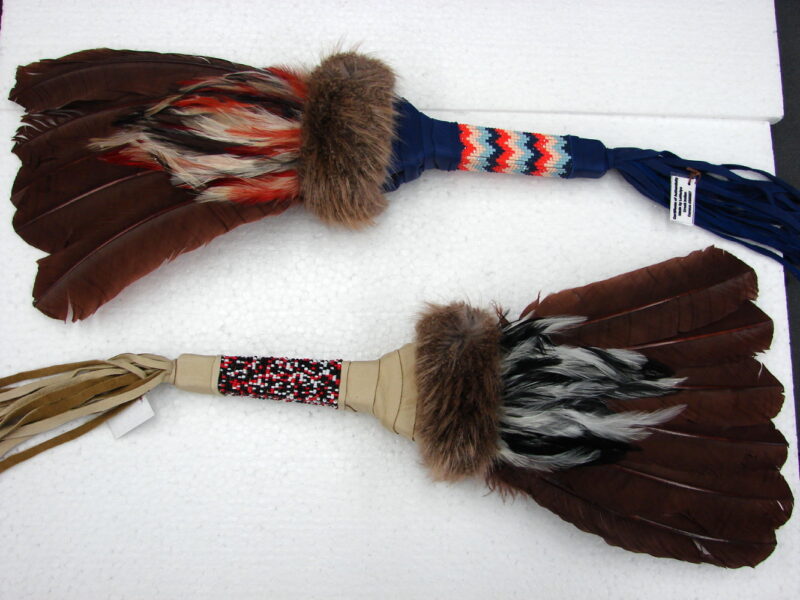 Deluxe Authentic Native American Muscogee Creek Indian Prayer Smudge Feather Fan, Moose-R-Us.Com Log Cabin Decor