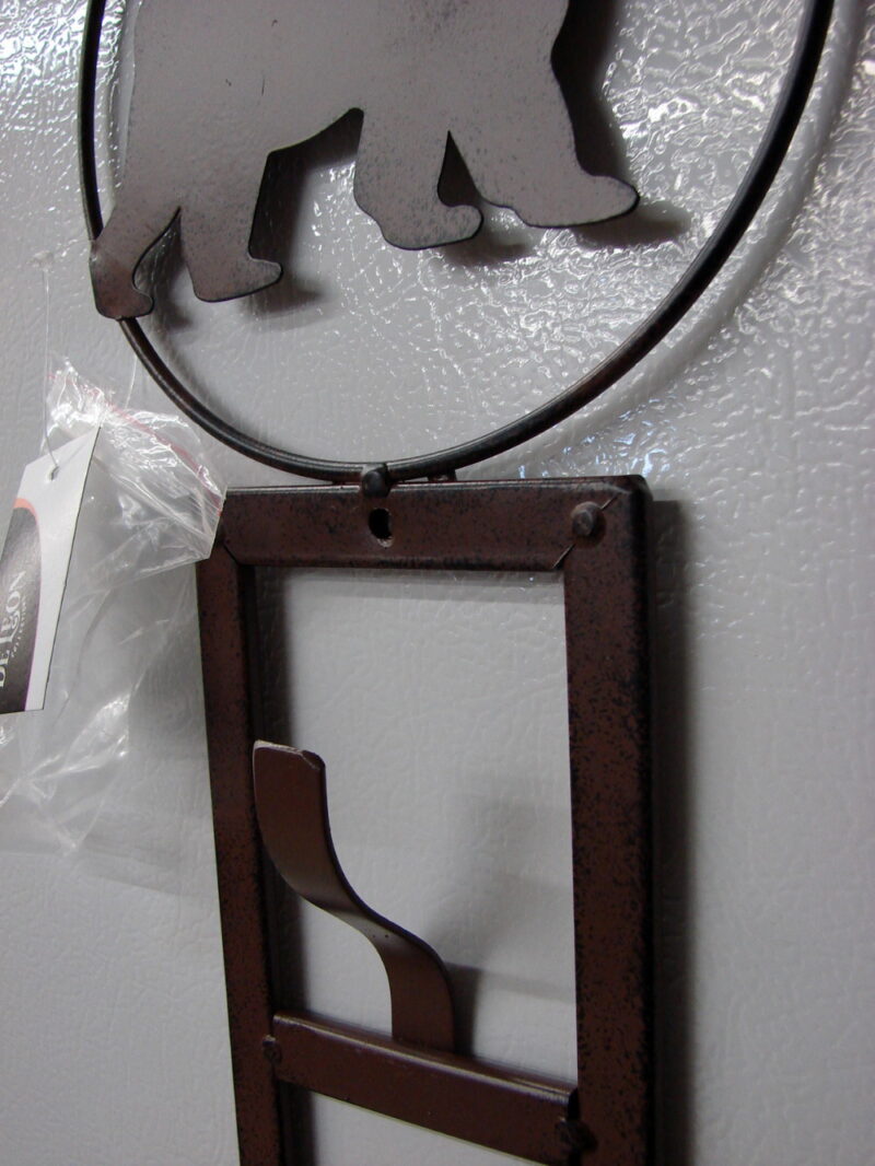 Rustic Lodge Iron Bear Over the Door Baseball Trucker Hat Rack 6 Hats, Moose-R-Us.Com Log Cabin Decor