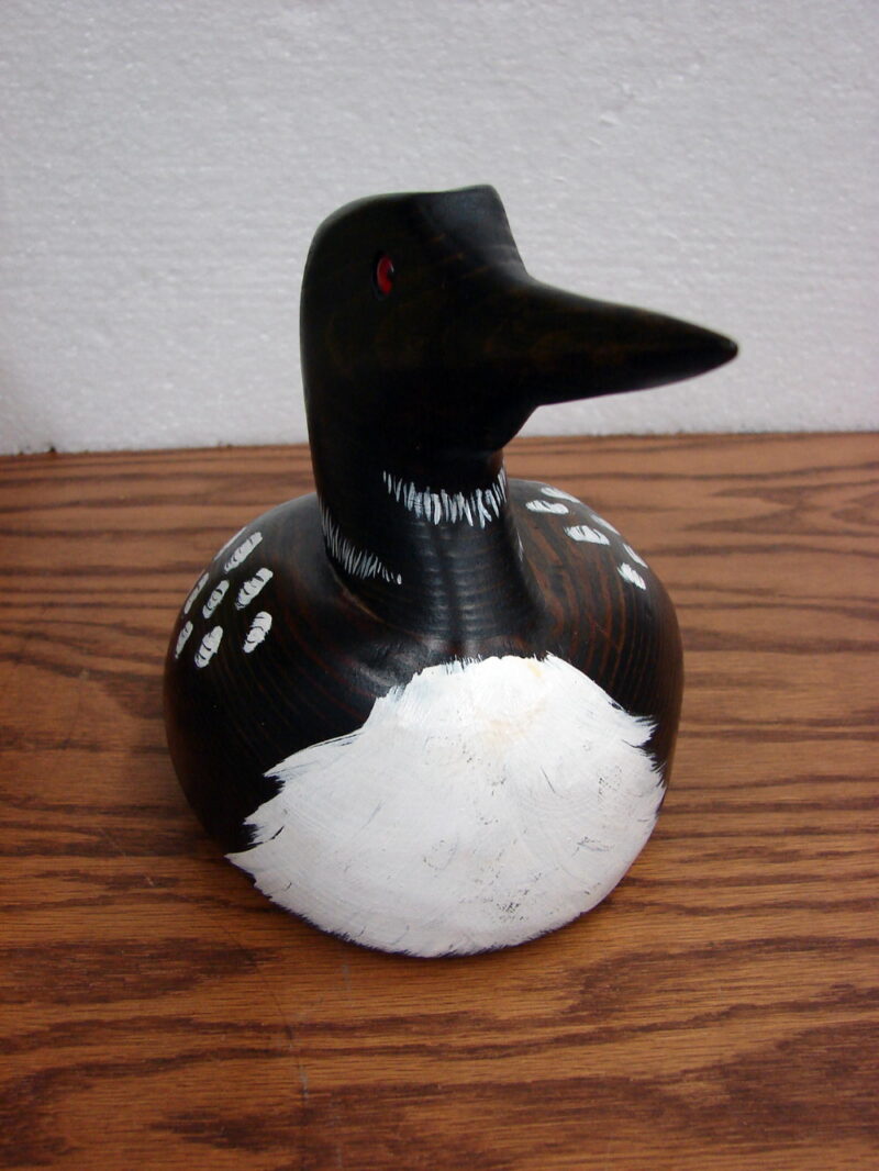 David Koenen Wood Carved Chunky Folk Art Common Loon Decoy, Moose-R-Us.Com Log Cabin Decor