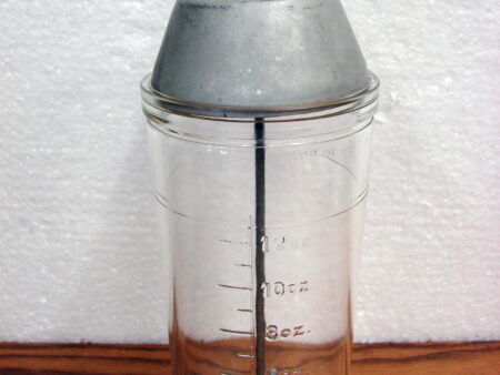 Vintage Anchor Hocking 12 Oz Malted Milk Mixer Hand Powered Complete