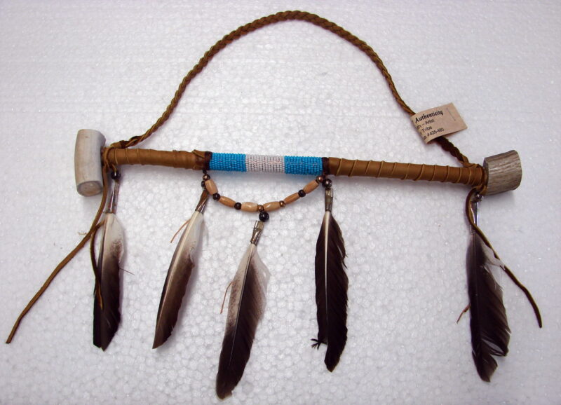 Authentic Native American Indian Navajo 12&#8243; Copper Drape Ceremonial Pipe, Moose-R-Us.Com Log Cabin Decor