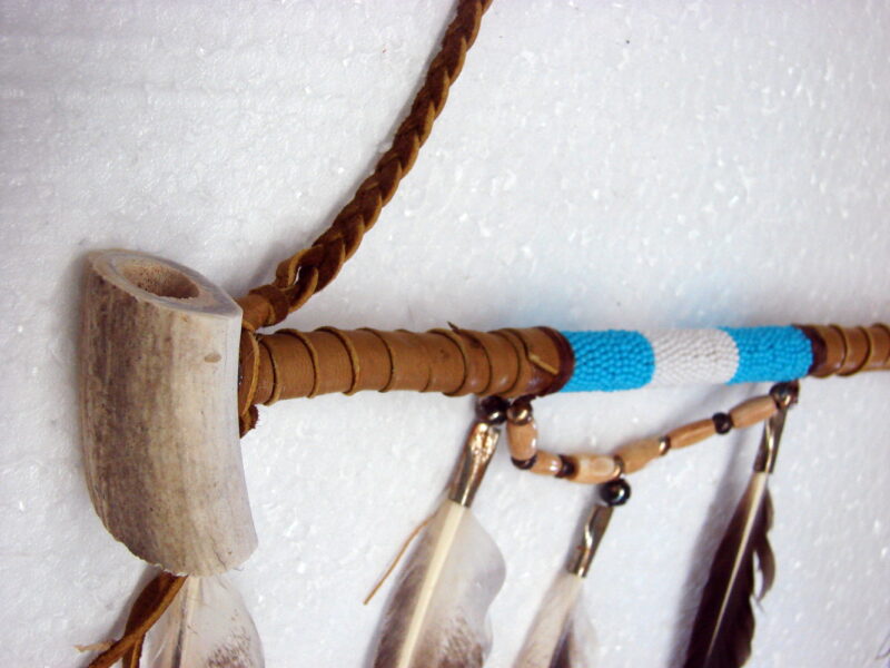 Authentic Native American Indian Navajo 12&#8243; Copper Drape Ceremonial Pipe, Moose-R-Us.Com Log Cabin Decor