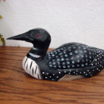 Detailed Wood Carved Common Loon Decoy Figurine 10 1/2