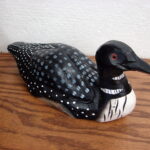 Detailed Wood Carved Common Loon Decoy Figurine 10 1/2 - Image 2