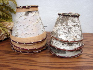 Small Minnesota Ojibwe Native American Indian Birch Bark Lamp Shade