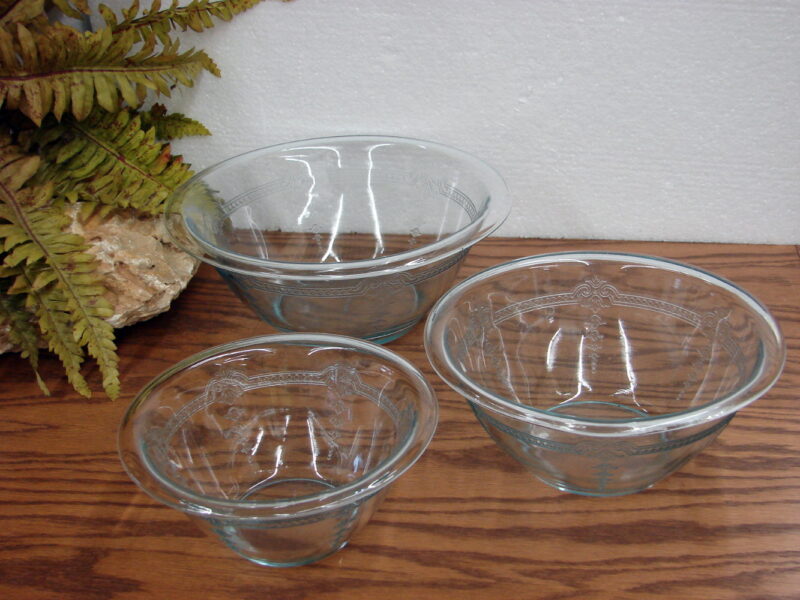 Vintage Fire King Sapphire Blue Philbe Set/3 Nesting Serving Bowls Roll Edge Rim, Moose-R-Us.Com Log Cabin Decor