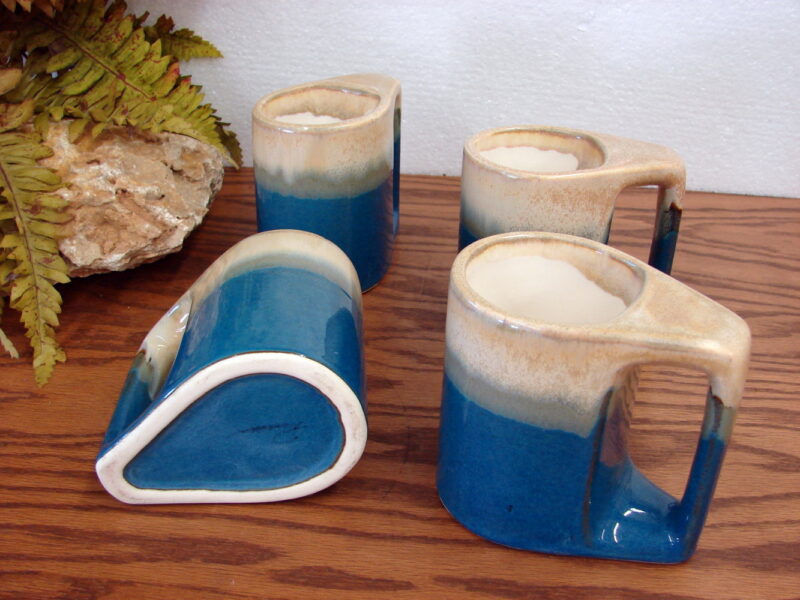 Rodolfo Padilla Stoneware Pottery Drip Glaze Coffee Espresso Cappuccino Mugs Stand Pitcher, Moose-R-Us.Com Log Cabin Decor
