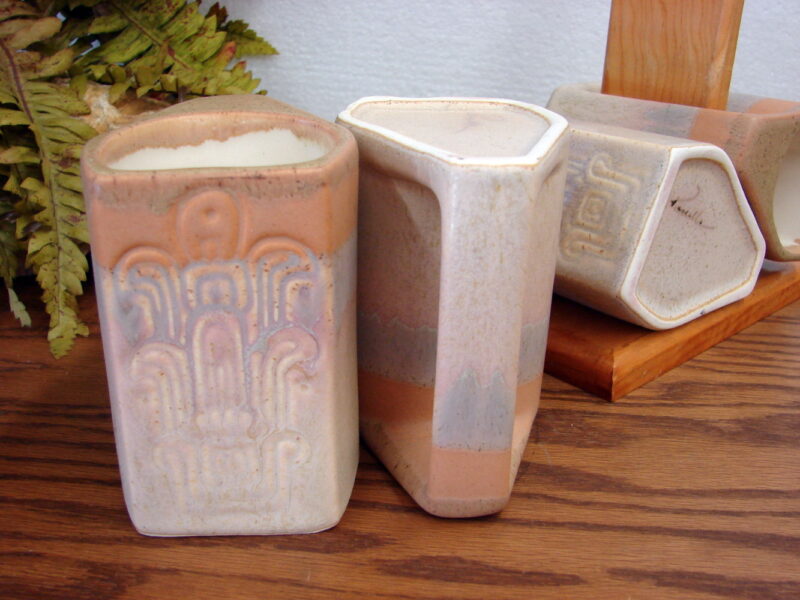Rodolfo Padilla Stoneware Pottery Drip Glaze Coffee Espresso Cappuccino Mugs Stand Pitcher, Moose-R-Us.Com Log Cabin Decor