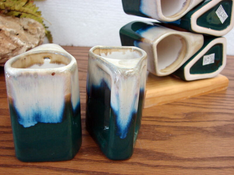 Rodolfo Padilla Stoneware Pottery Drip Glaze Coffee Espresso Cappuccino Mugs Stand Pitcher, Moose-R-Us.Com Log Cabin Decor