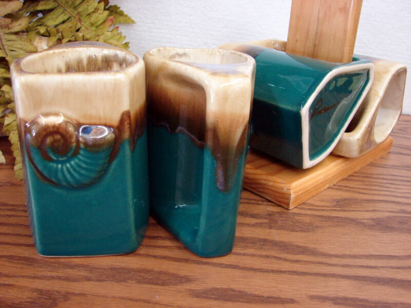 Rodolfo Padilla Stoneware Pottery Drip Glaze Coffee Espresso Cappuccino Mugs Stand Pitcher, Moose-R-Us.Com Log Cabin Decor