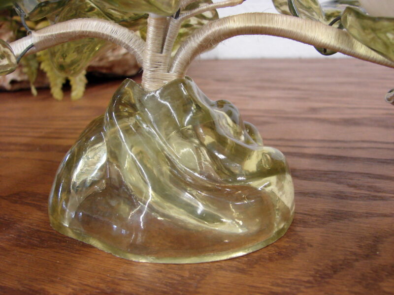 MCM Retro Lucite White Lily Flower Candle Holder Floral Arrangement, Moose-R-Us.Com Log Cabin Decor