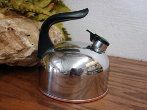 Vintage Copper Bottom Revere Ware Cookware Toy Child Size Teapot Kettle