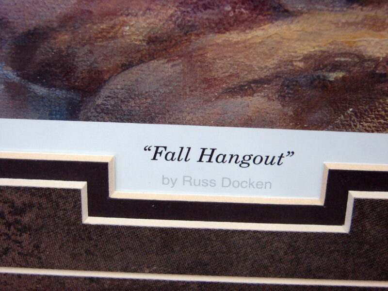 Large Fall Hangout Russ Docken Framed Matted Mallard Duck Waterfowl Picture, Moose-R-Us.Com Log Cabin Decor