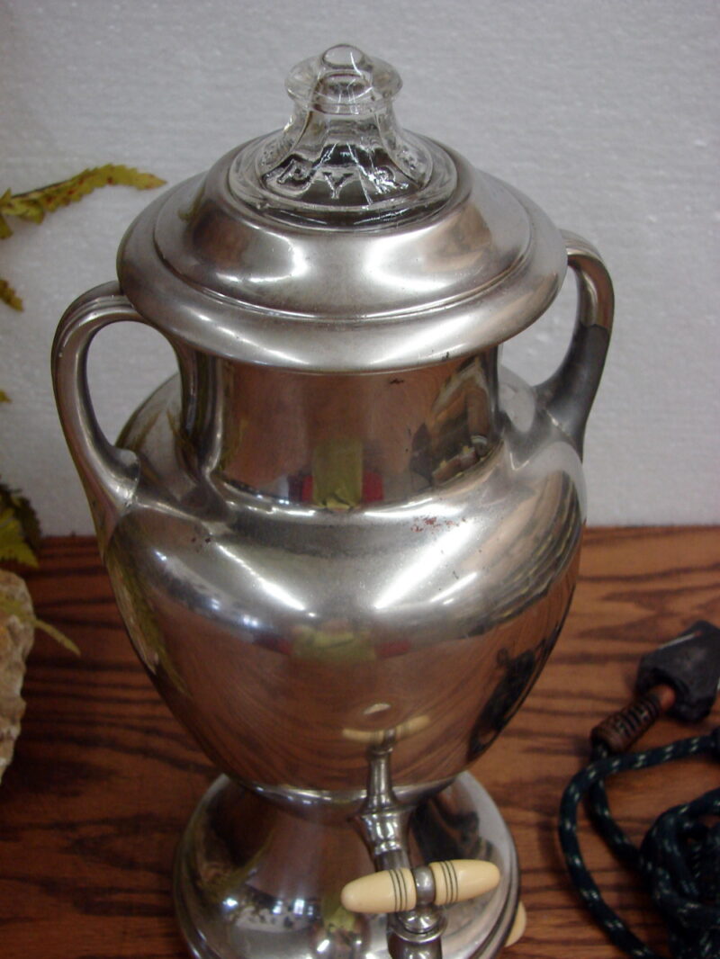 Vintage Art Deco Silverplate Bakelite Universal Coffee Urn Server Decor, Moose-R-Us.Com Log Cabin Decor