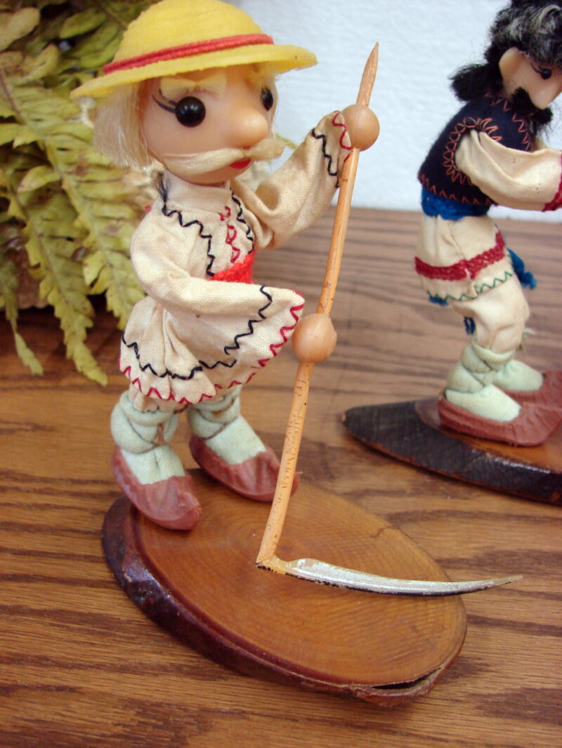 Vintage USSR Ukraine Traditional Costume Cloth Wool Doll Figurine 4 Piece Set, Moose-R-Us.Com Log Cabin Decor