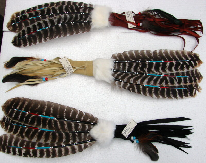 Deluxe Authentic Native American Indian Navajo Prayer Smudge Feather Fan, Moose-R-Us.Com Log Cabin Decor