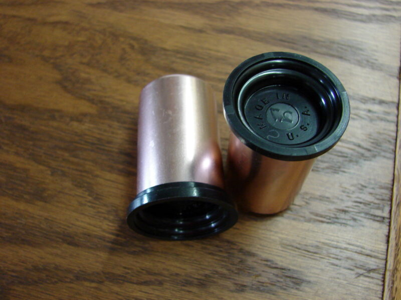 Copper Tone USA Color Craft Vintage Aluminum Miniature Salt Pepper Shakers MCM, Moose-R-Us.Com Log Cabin Decor
