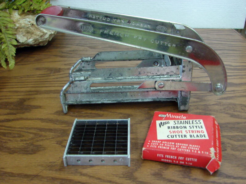 Vintage Ekco Miracle 2-In-1 French Fry Cutter w/ French Fry &#038; Shoe String Blade, Moose-R-Us.Com Log Cabin Decor