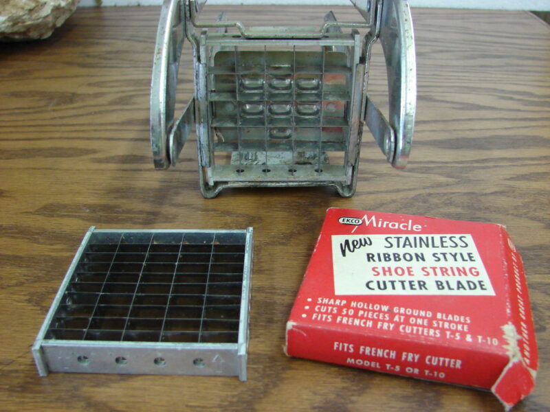 Vintage Ekco Miracle 2-In-1 French Fry Cutter w/ French Fry &#038; Shoe String Blade, Moose-R-Us.Com Log Cabin Decor