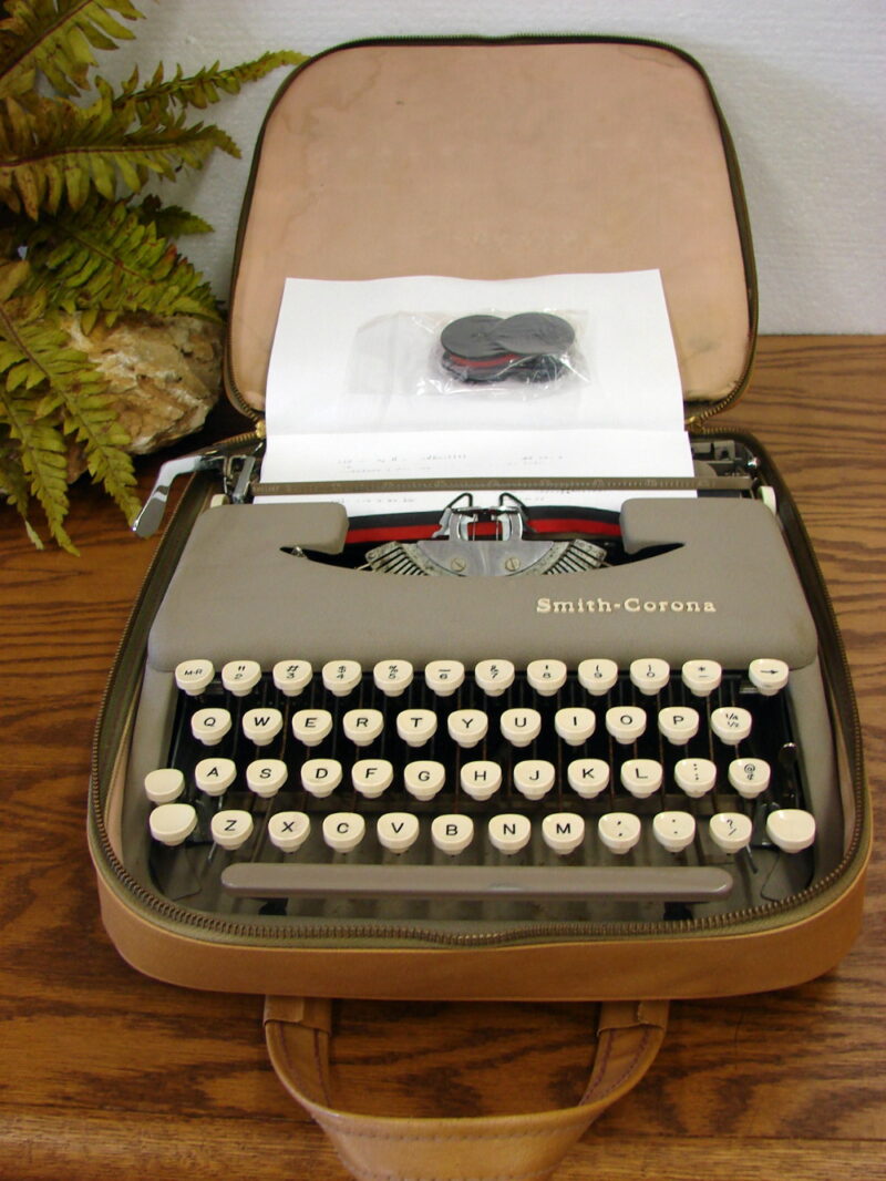 Vintage Smith Corona Skyriter Manual Typewriter Case Ribbon Book, Moose-R-Us.Com Log Cabin Decor