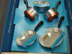 Vintage Copper Bottom Revere Ware Toy Childs Size 7 pc Cookware Set NIB