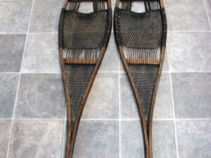 Vintage Child&#8217;s Bob Sled Original Red Paint Snow Sled Wooden Iron Runners, Moose-R-Us.Com Log Cabin Decor