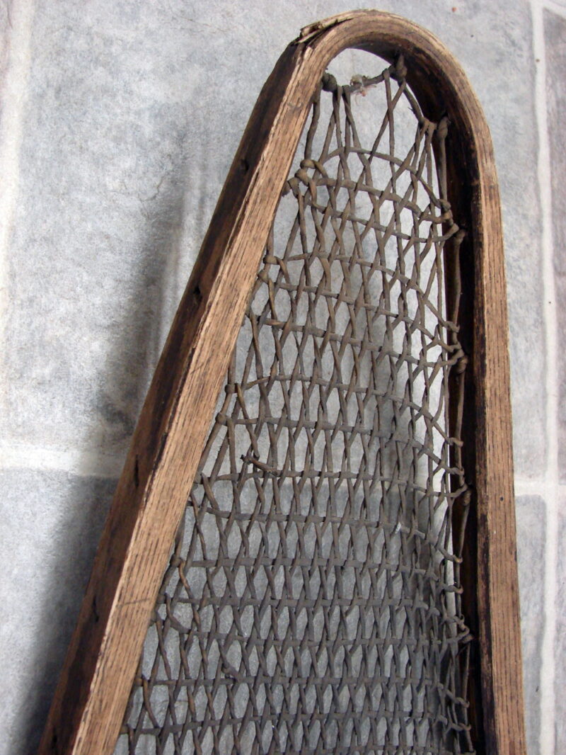 Rare Antique Snow Shoe 60&#8243; Tight Weave Native American Indian Cree Snowshoes, Moose-R-Us.Com Log Cabin Decor
