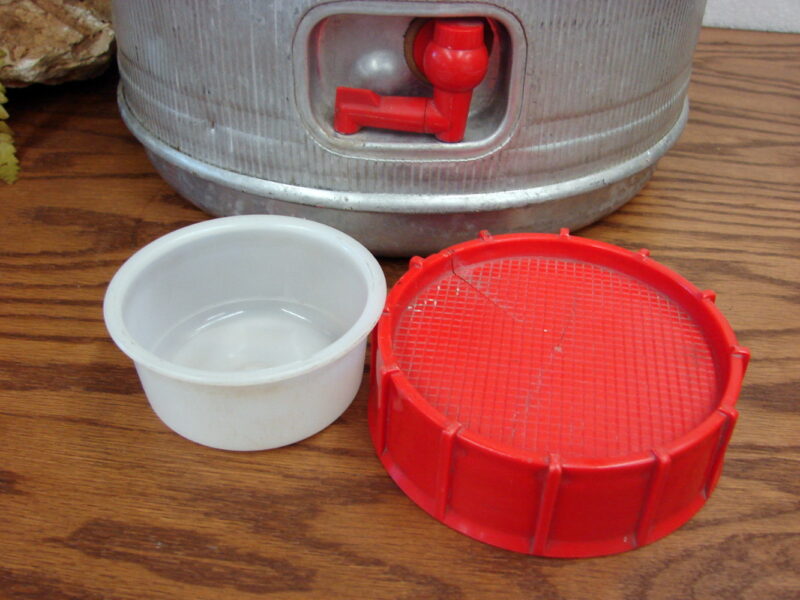 Vintage Featherflite USA Ribbed Aluminum Cooler Water Fountain, Moose-R-Us.Com Log Cabin Decor