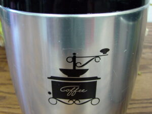 Vintage MCM West Bend Aluminum Coffee Canister w/ Black Accents