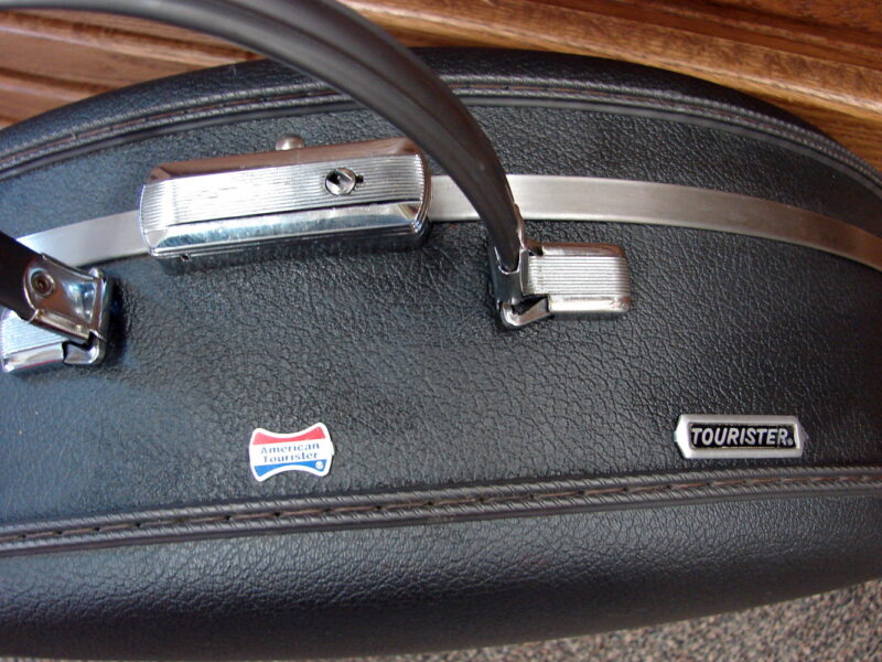 Vintage American Tourister Round Suitcase Luggage Tiara Train Hat Box, Moose-R-Us.Com Log Cabin Decor