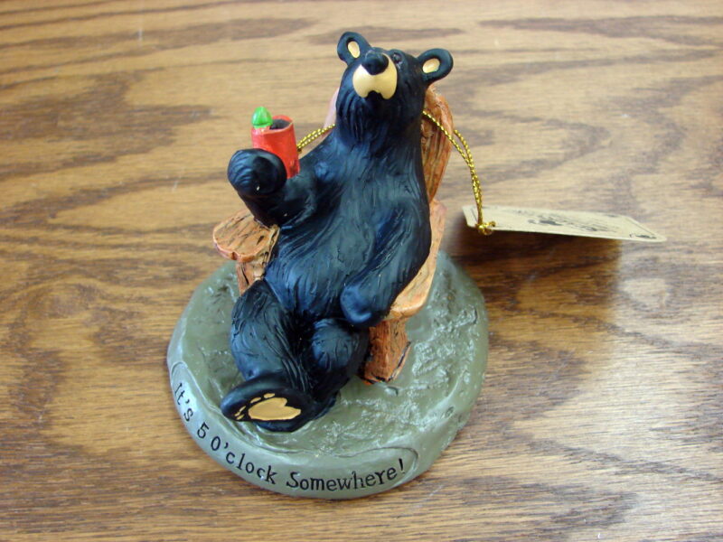 New Big Sky Carvers Bearfoots Bears Jeff Fleming 5 O&#8217;Clock Somewhere Bear, Moose-R-Us.Com Log Cabin Decor