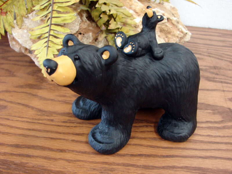 New Big Sky Carvers Bearfoots Bears Jeff Fleming Riding Bear Back Figurine, Moose-R-Us.Com Log Cabin Decor