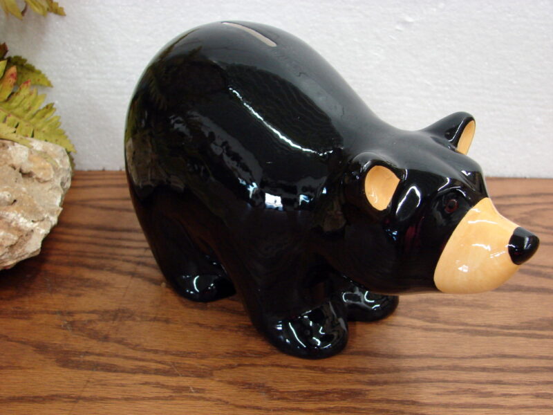 New Big Sky Carvers Bearfoots Bears Jeff Fleming Bear Bank Plump Black Bear, Moose-R-Us.Com Log Cabin Decor