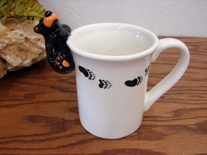New Big Sky Carvers Bearfoots Bears Jeff Fleming Bear Track Figural Mug, Moose-R-Us.Com Log Cabin Decor