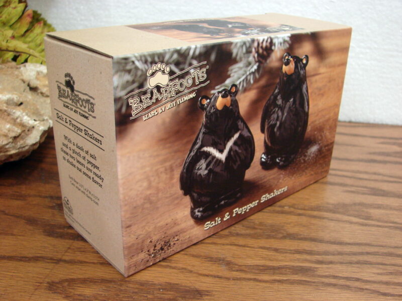 New Big Sky Carvers Bearfoots Bears Jeff Fleming Bear Figural Salt Pepper Shakers, Moose-R-Us.Com Log Cabin Decor