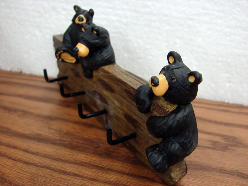 New Big Sky Carvers Bearfoots Bears Jeff Fleming Bear Wall Mount Key Holder, Moose-R-Us.Com Log Cabin Decor