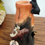 New Big Sky Carvers Bearfoots Bears Jeff Fleming Tree Stump Bear Moose Vase