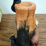 New Big Sky Carvers Bearfoots Bears Jeff Fleming Tree Stump Bear Moose Vase - Image 2