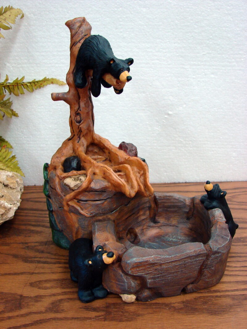 New Big Sky Carvers Bearfoots Bears Jeff Fleming Bear Springs Water Fountain, Moose-R-Us.Com Log Cabin Decor