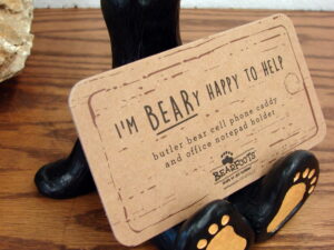 New Big Sky Carvers Bearfoots Bears Jeff Fleming Butler Bear Cell Phone Caddy