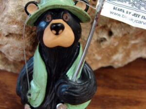 New Big Sky Carvers Bearfoots Bears Jeff Fleming Fisherman Tangled Ornament