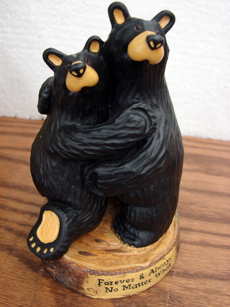 New Big Sky Carvers Bearfoots Bears Jeff Fleming Forever &#038; Always Bear Couple Figurine, Moose-R-Us.Com Log Cabin Decor