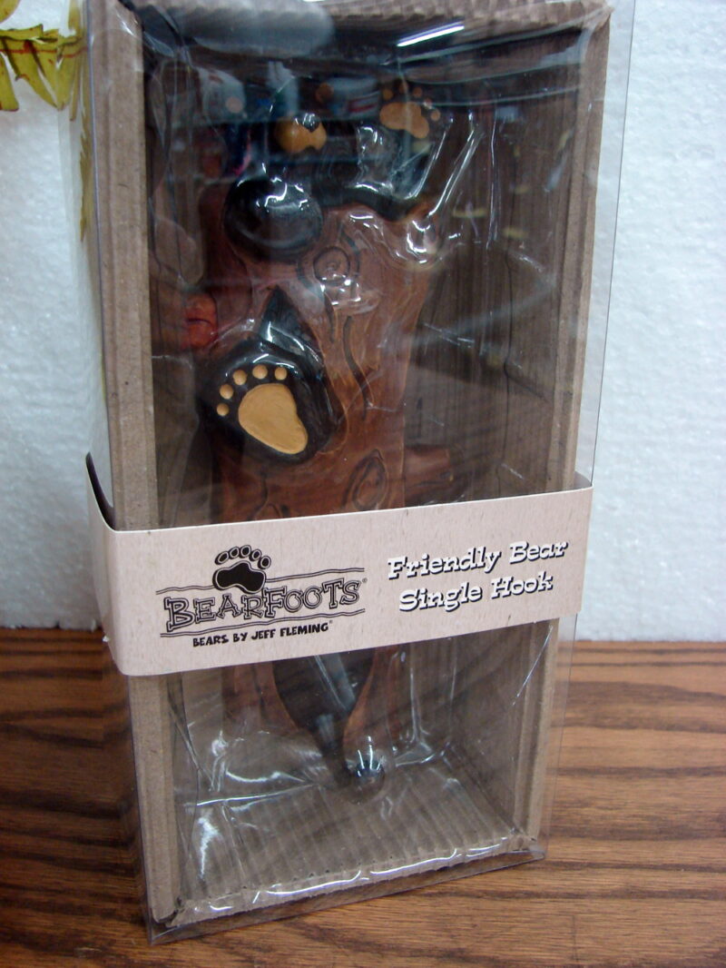 New Big Sky Carvers Bearfoots Bears Jeff Fleming Friendly Bear Single Hook, Moose-R-Us.Com Log Cabin Decor