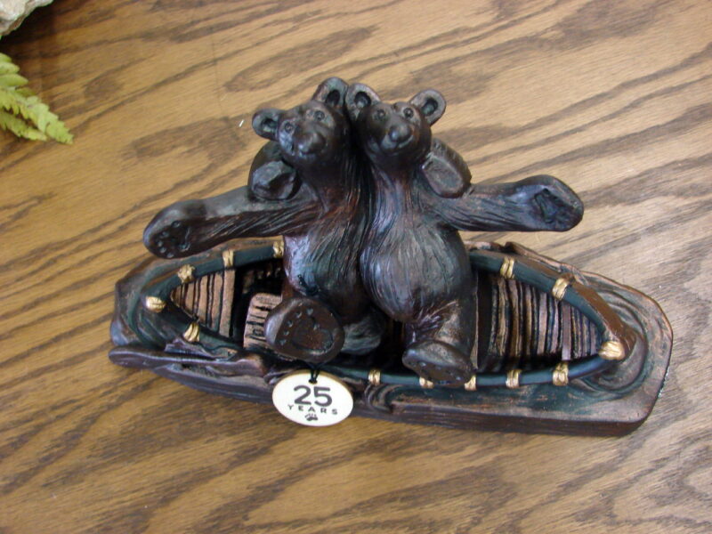 New Big Sky Carvers Jeff Fleming Artwork Montana Bronze Good Ol Days Canoe, Moose-R-Us.Com Log Cabin Decor